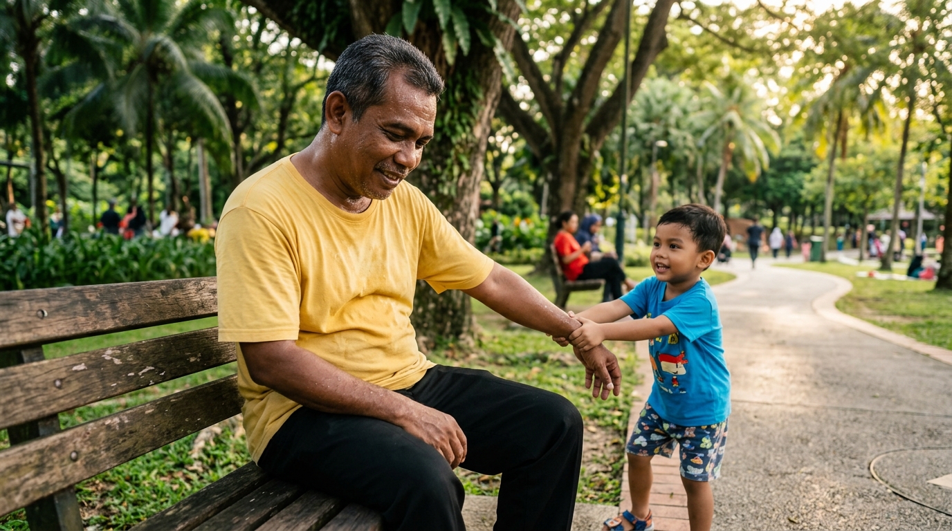 Anak ajak berjalan, alasan letih