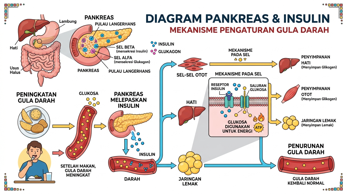 Diagram pankreas dan insulin